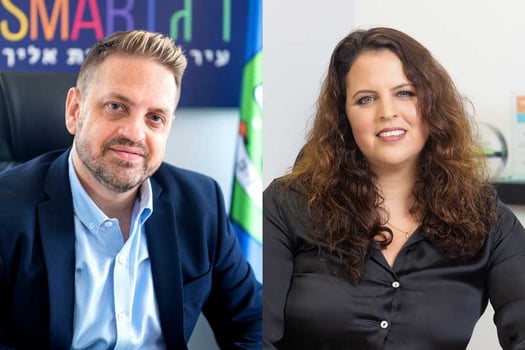 מימין: סיון שושן לישע מגזר עסקי סלקום, צילום: אהד שני; קובי נח, מנמ״ר רמת גן, צילום: דוברות עיריית רמת גן